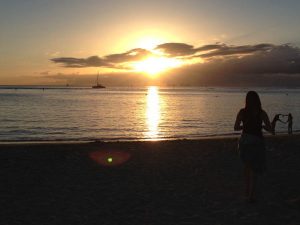 ハワイの夕陽